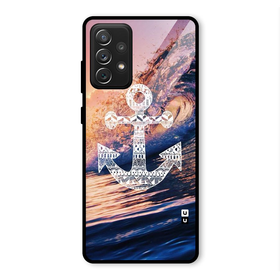 Ocean Anchor Wave Glass Back Case for Galaxy A72