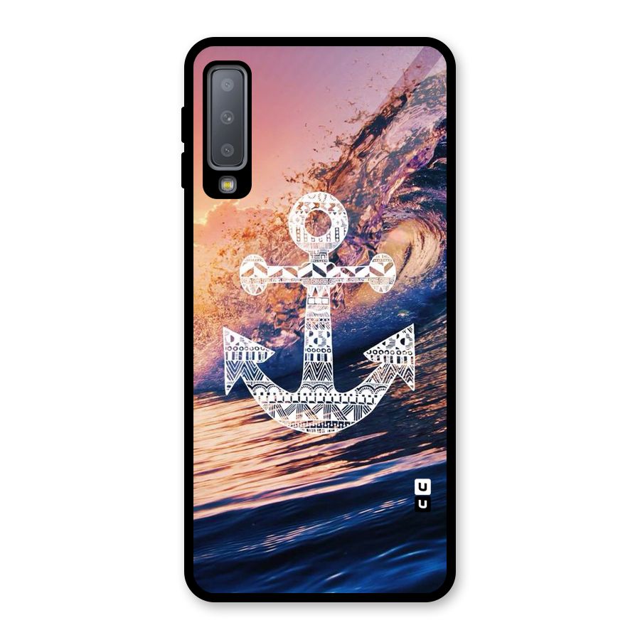 Ocean Anchor Wave Glass Back Case for Galaxy A7 (2018)