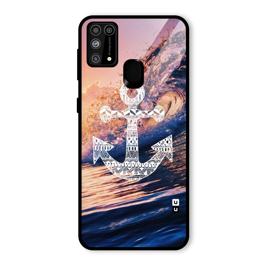 Ocean Anchor Wave Glass Back Case for Galaxy F41
