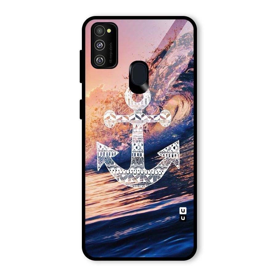 Ocean Anchor Wave Glass Back Case for Galaxy M30s