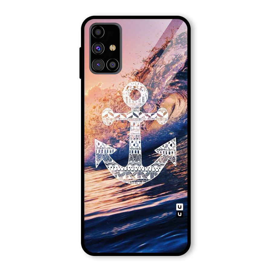 Ocean Anchor Wave Glass Back Case for Galaxy M31s