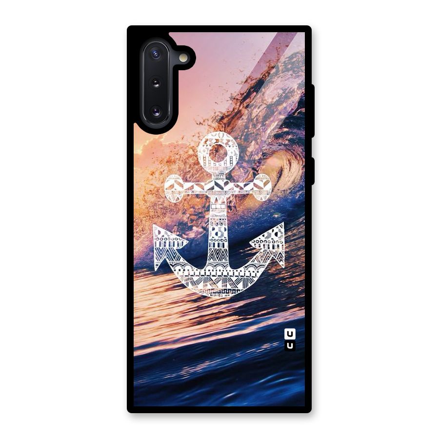 Ocean Anchor Wave Glass Back Case for Galaxy Note 10