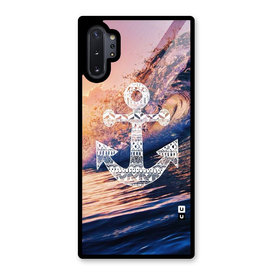 Ocean Anchor Wave Glass Back Case for Galaxy Note 10 Plus