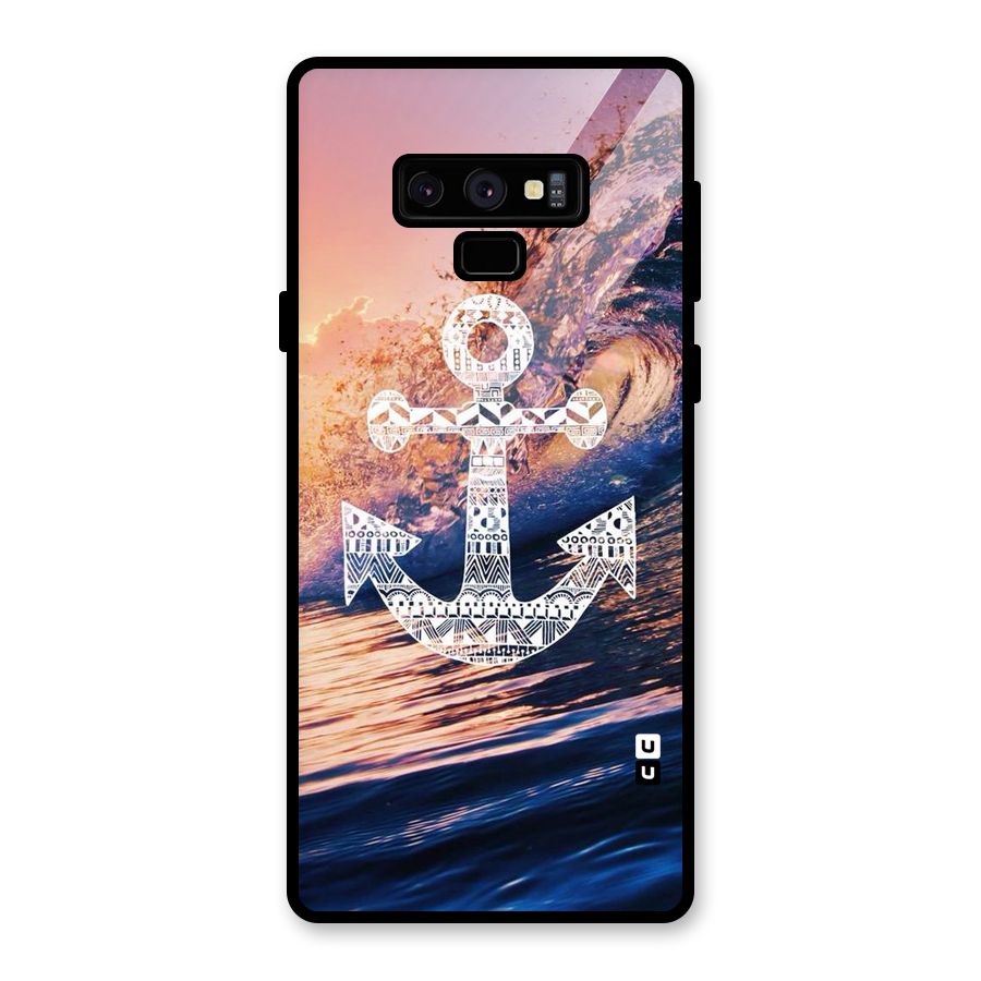 Ocean Anchor Wave Glass Back Case for Galaxy Note 9