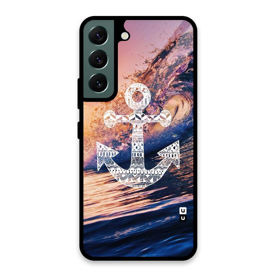 Ocean Anchor Wave Glass Back Case for Galaxy S22 5G