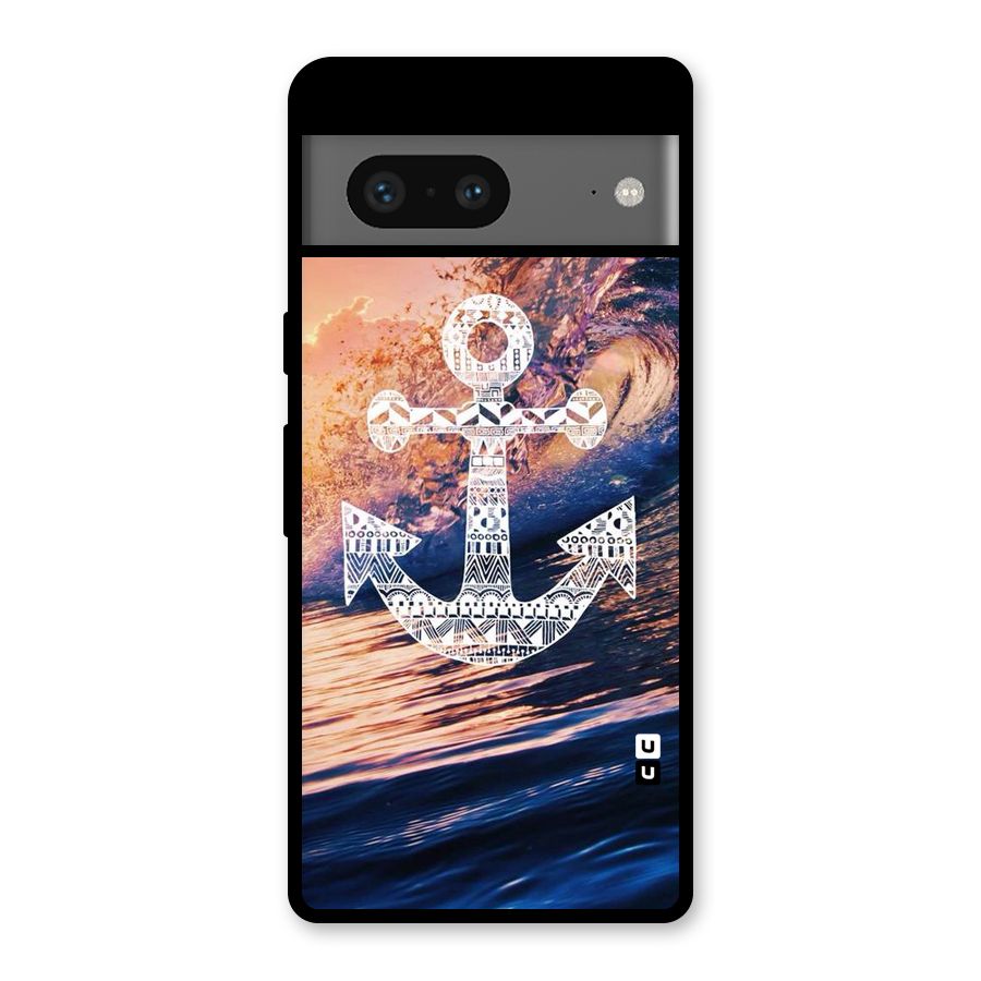 Ocean Anchor Wave Glass Back Case for Google Pixel 7