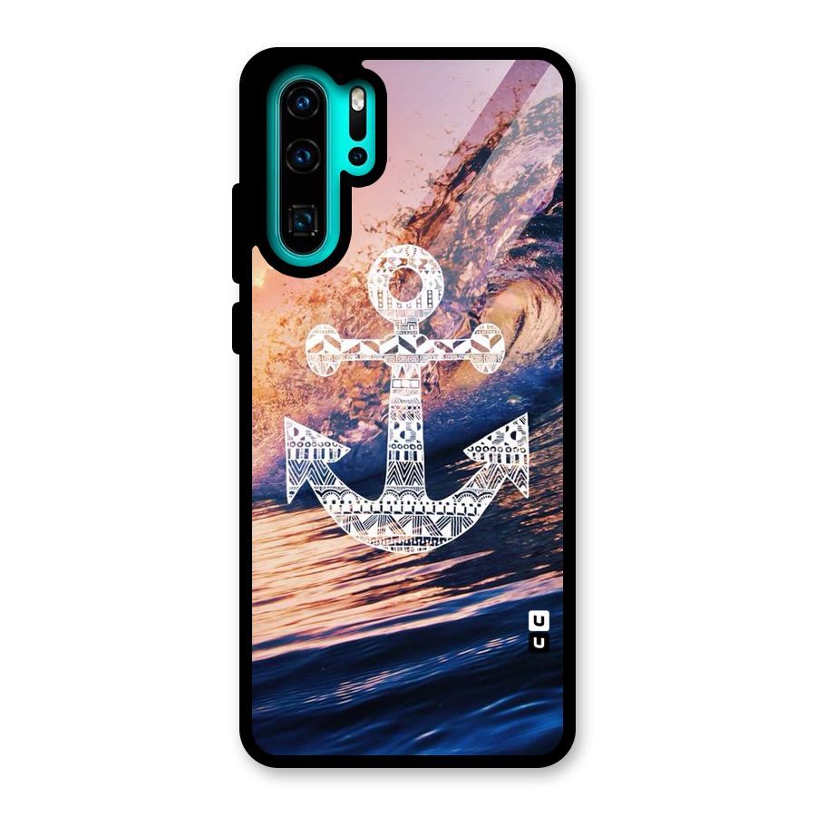 Ocean Anchor Wave Glass Back Case for Huawei P30 Pro