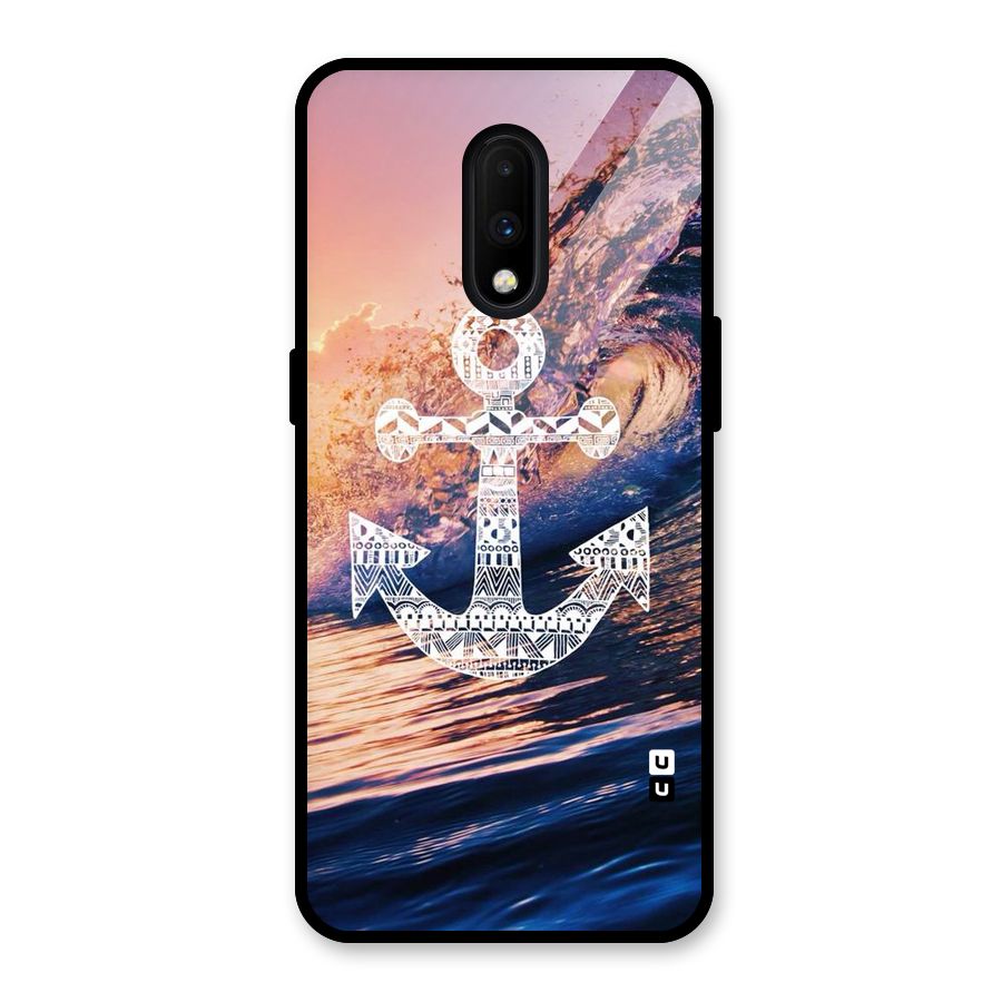 Ocean Anchor Wave Glass Back Case for OnePlus 7