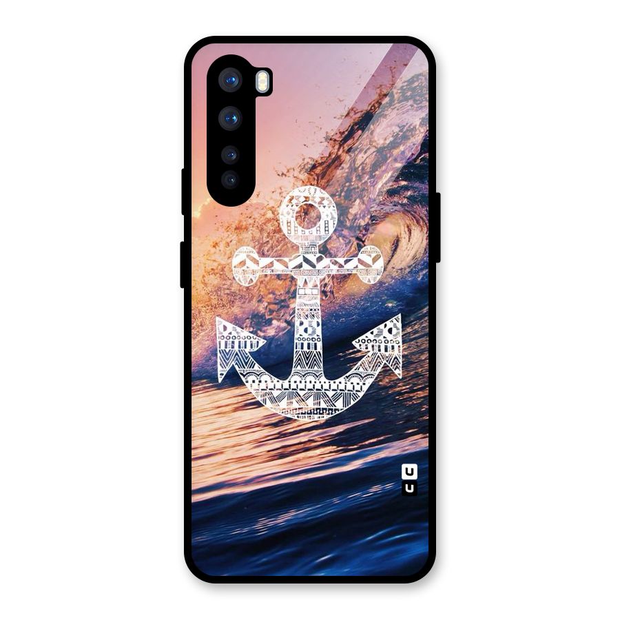Ocean Anchor Wave Glass Back Case for OnePlus Nord