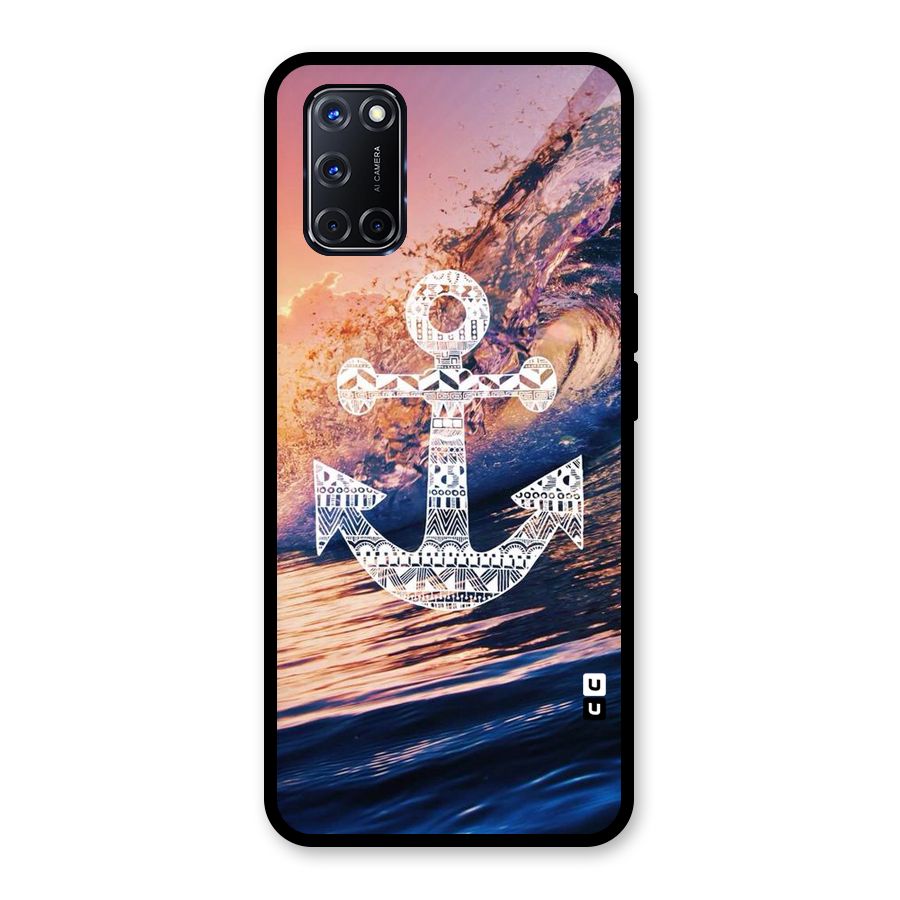 Ocean Anchor Wave Glass Back Case for Oppo A52