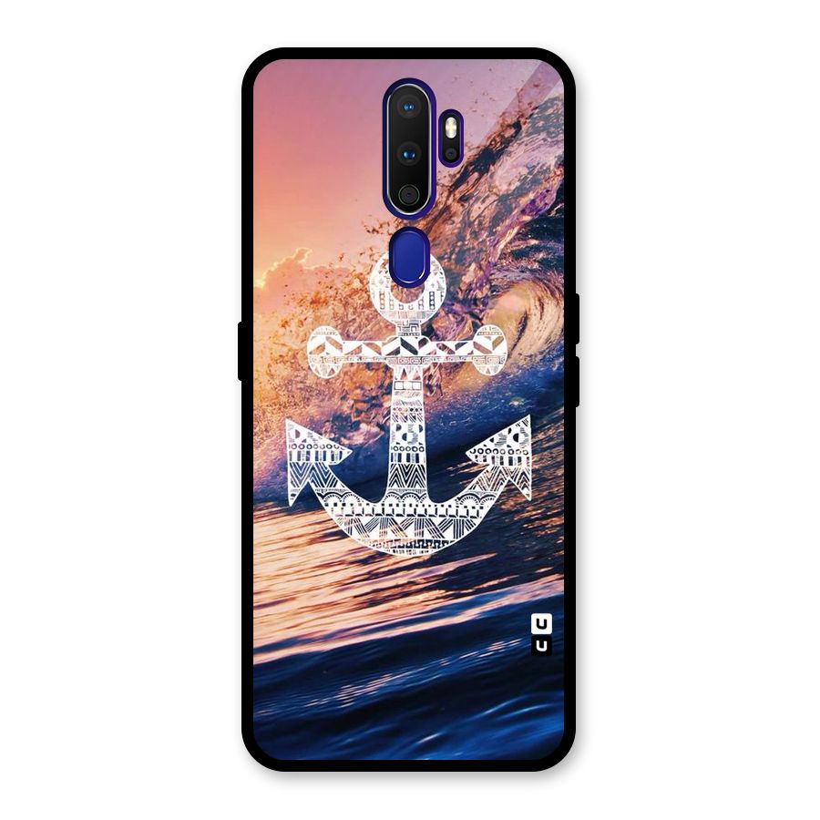 Ocean Anchor Wave Glass Back Case for Oppo A9 (2020)