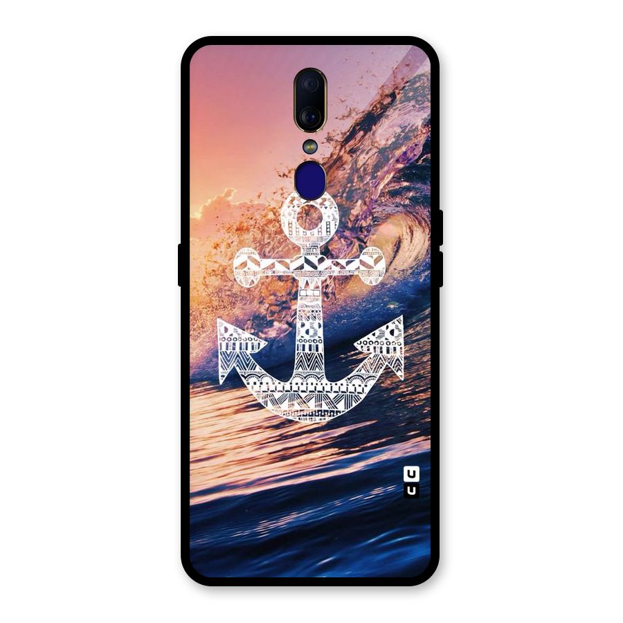 Ocean Anchor Wave Glass Back Case for Oppo F11