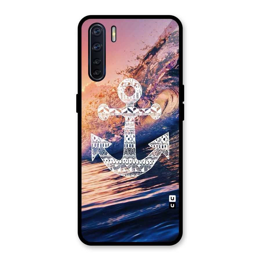 Ocean Anchor Wave Glass Back Case for Oppo F15