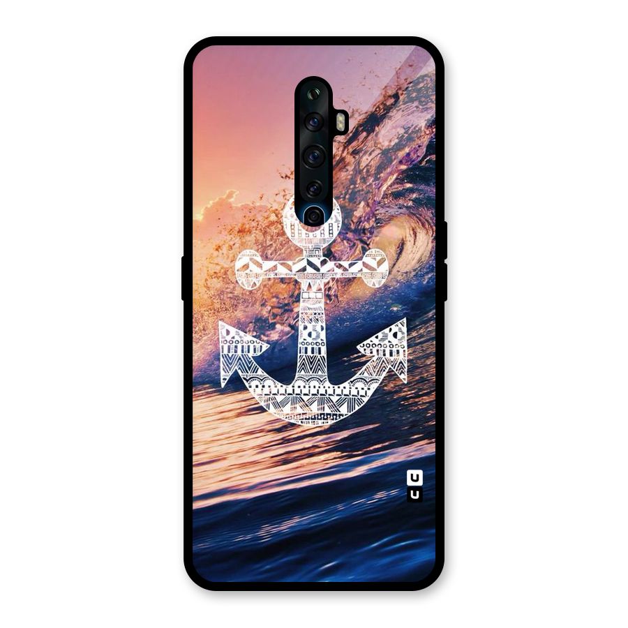Ocean Anchor Wave Glass Back Case for Oppo Reno2 Z