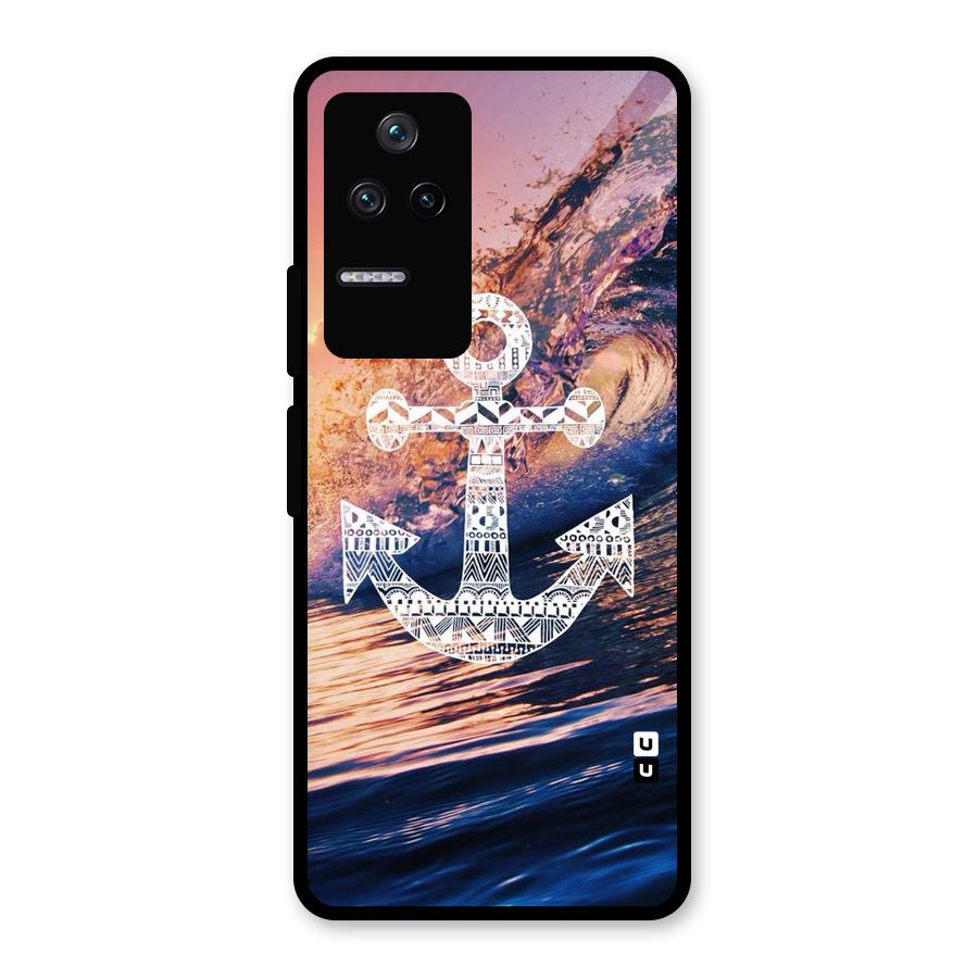 Ocean Anchor Wave Glass Back Case for Poco F4 5G