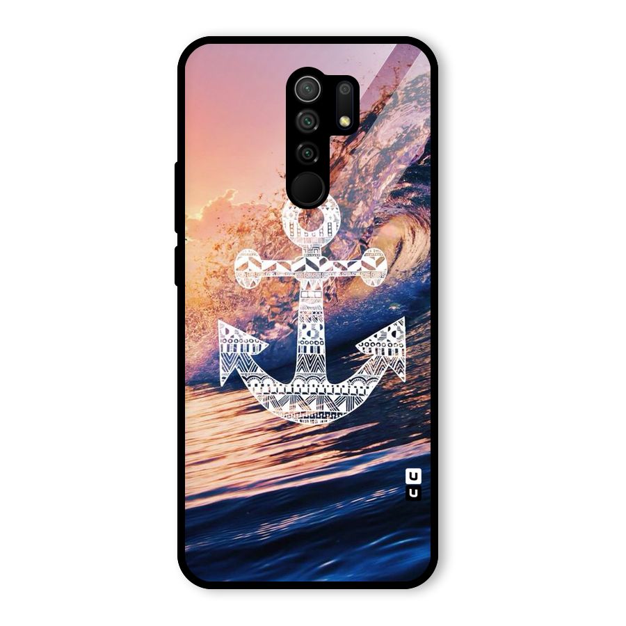 Ocean Anchor Wave Glass Back Case for Poco M2