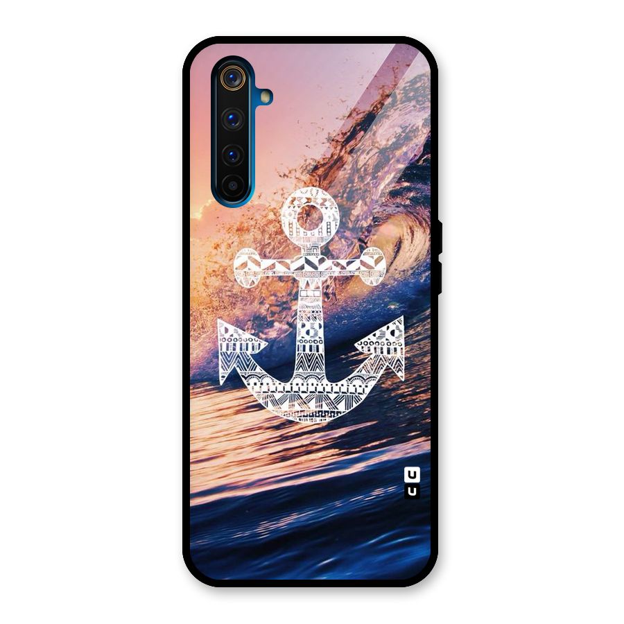 Ocean Anchor Wave Glass Back Case for Realme 6 Pro