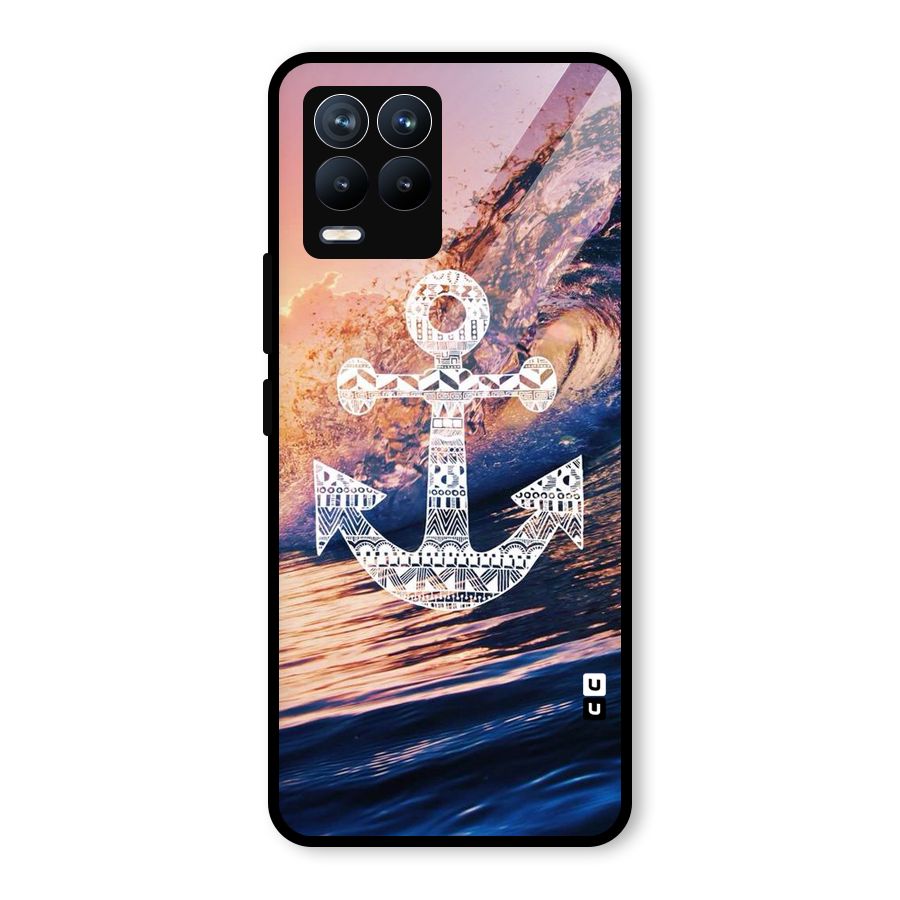 Ocean Anchor Wave Glass Back Case for Realme 8 Pro