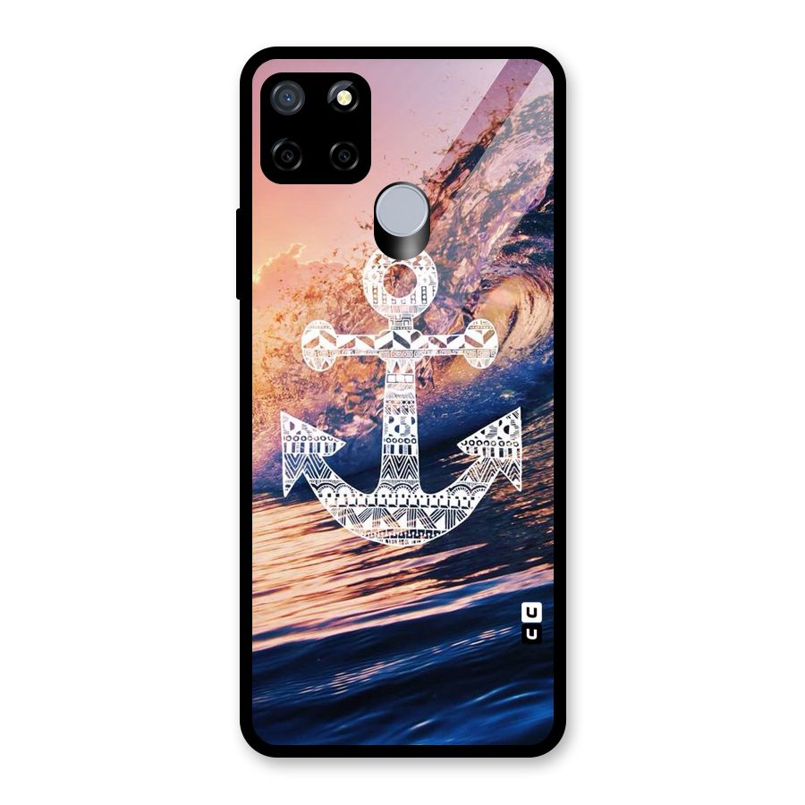 Ocean Anchor Wave Glass Back Case for Realme C12