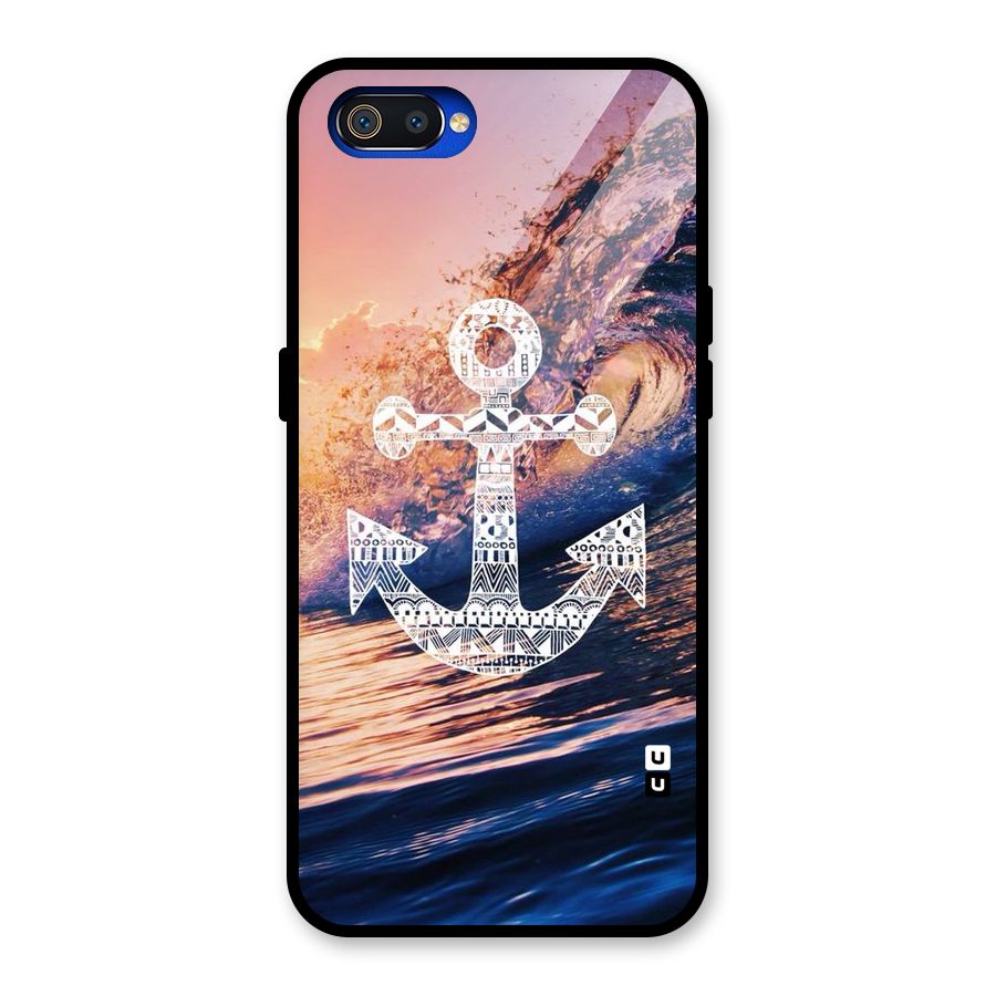 Ocean Anchor Wave Glass Back Case for Realme C2