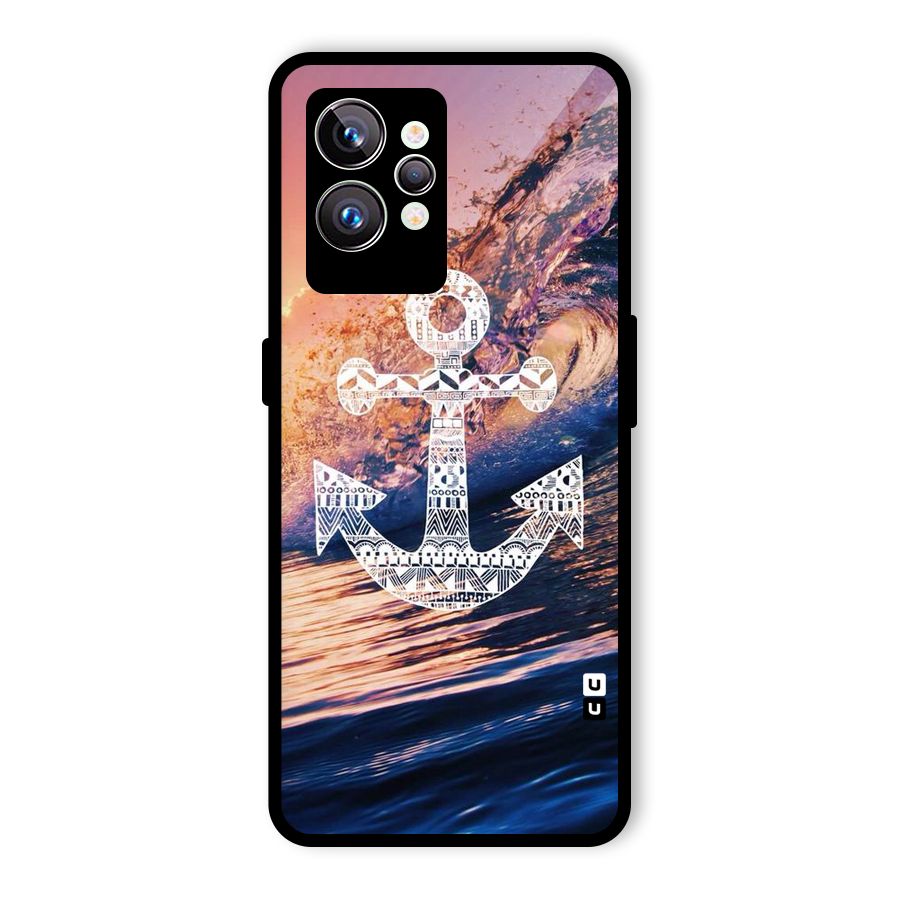 Ocean Anchor Wave Glass Back Case for Realme GT2 Pro
