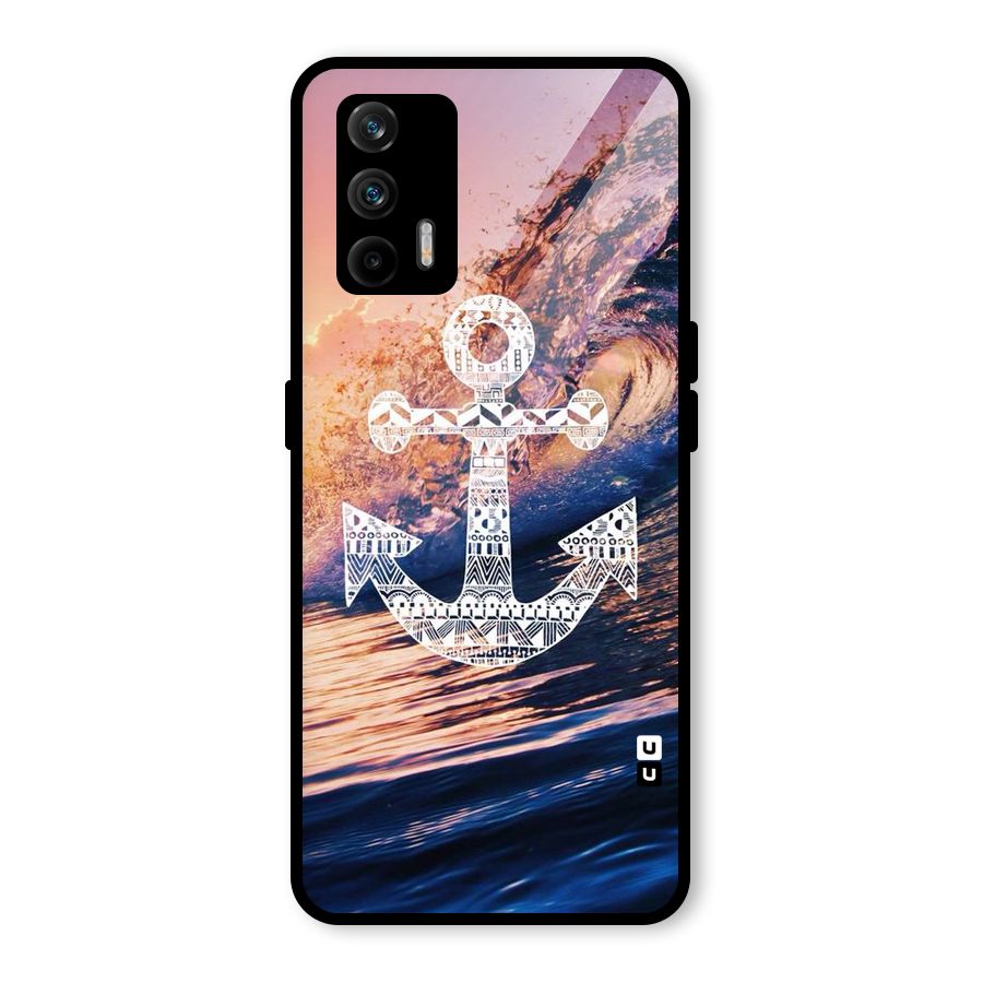 Ocean Anchor Wave Glass Back Case for Realme GT 5G