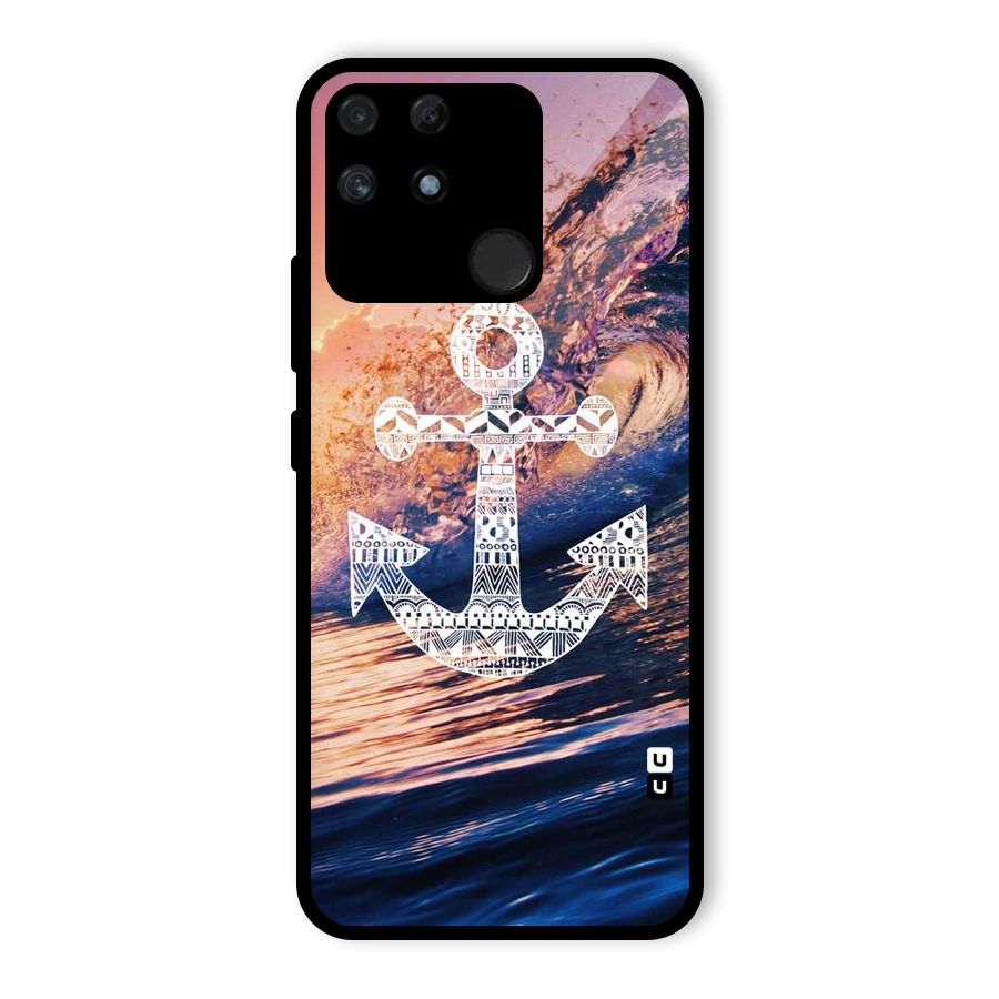Ocean Anchor Wave Glass Back Case for Realme Narzo 50A