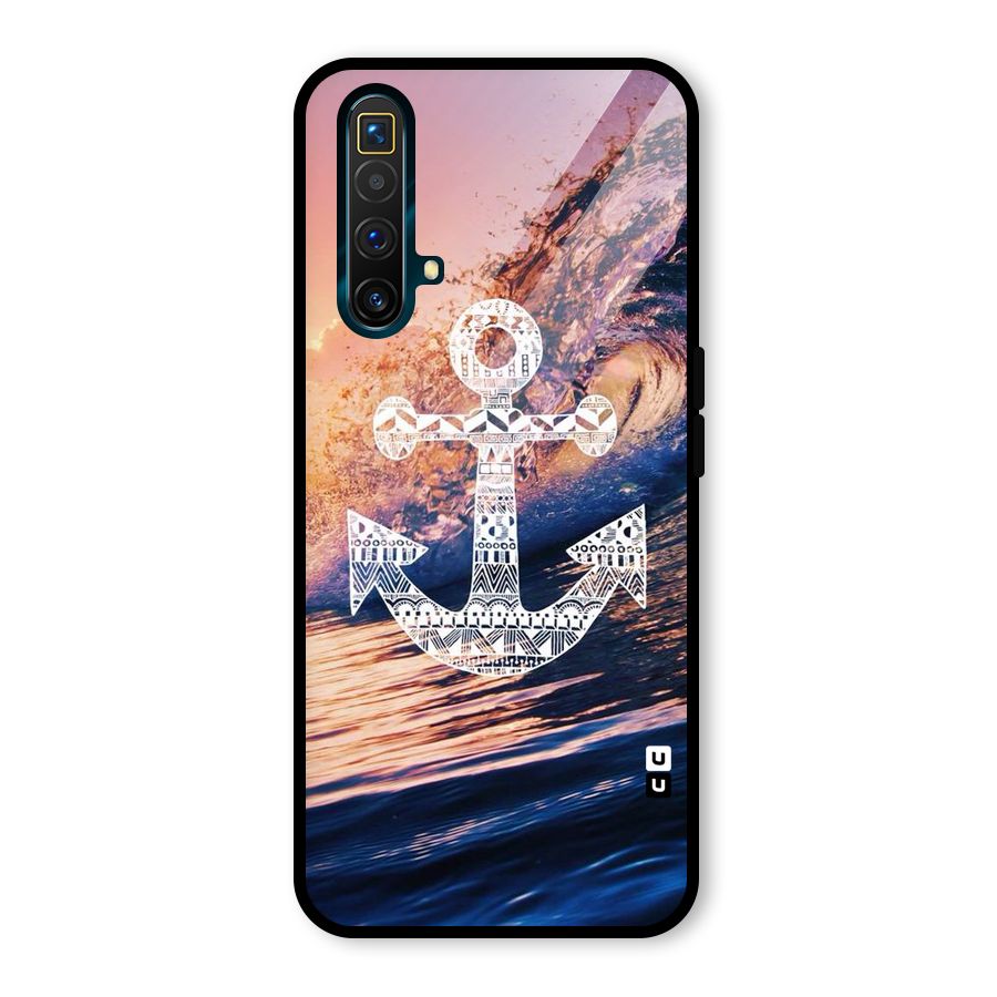 Ocean Anchor Wave Glass Back Case for Realme X3 SuperZoom