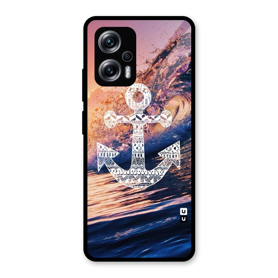 Ocean Anchor Wave Glass Back Case for Redmi K50i