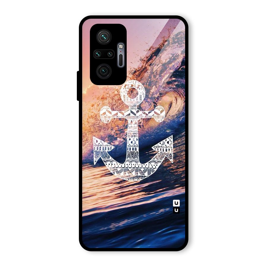 Ocean Anchor Wave Glass Back Case for Redmi Note 10 Pro Max