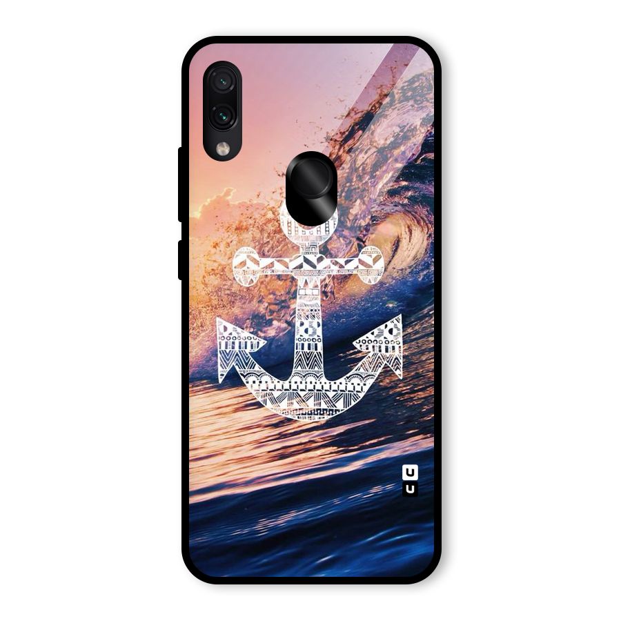 Ocean Anchor Wave Glass Back Case for Redmi Note 7
