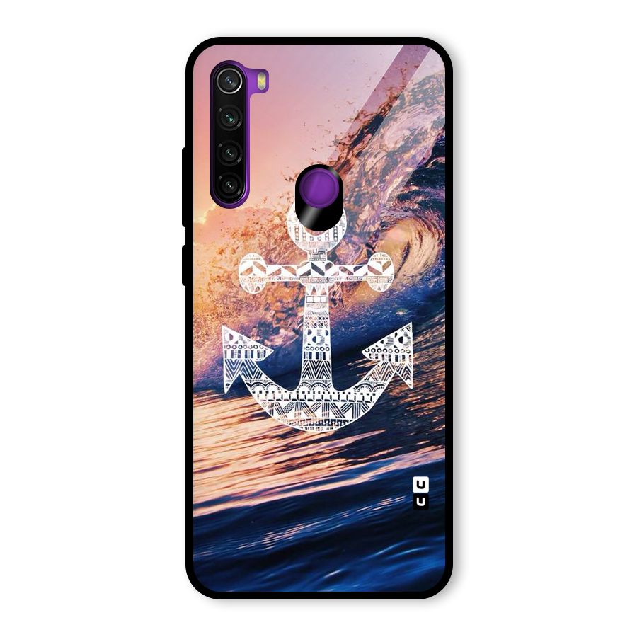 Ocean Anchor Wave Glass Back Case for Redmi Note 8