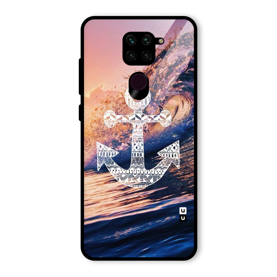 Ocean Anchor Wave Glass Back Case for Redmi Note 9