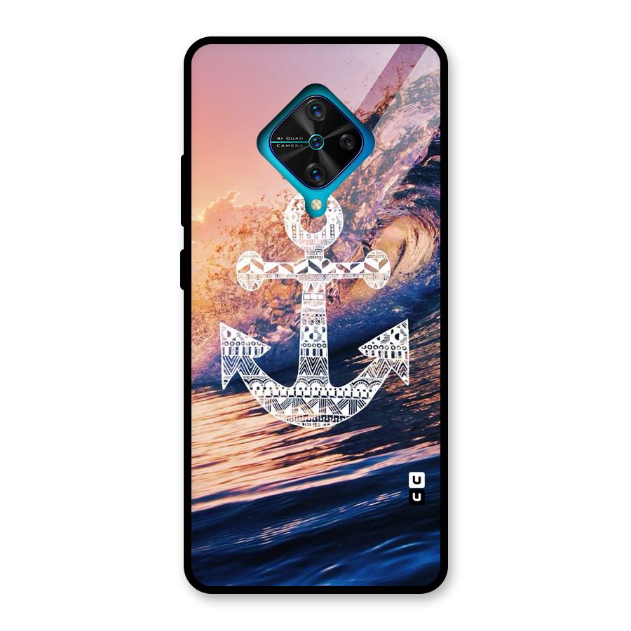 Ocean Anchor Wave Glass Back Case for Vivo S1 Pro