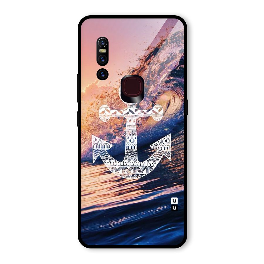 Ocean Anchor Wave Glass Back Case for Vivo V15