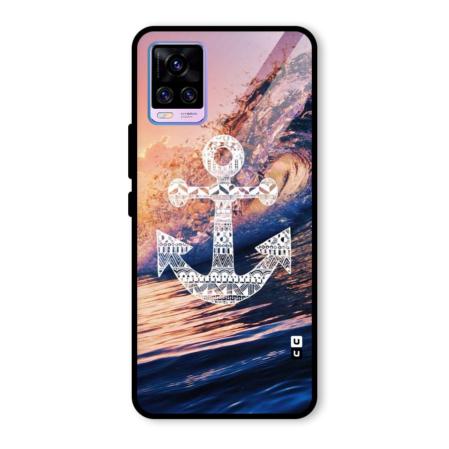 Ocean Anchor Wave Glass Back Case for Vivo V20 Pro
