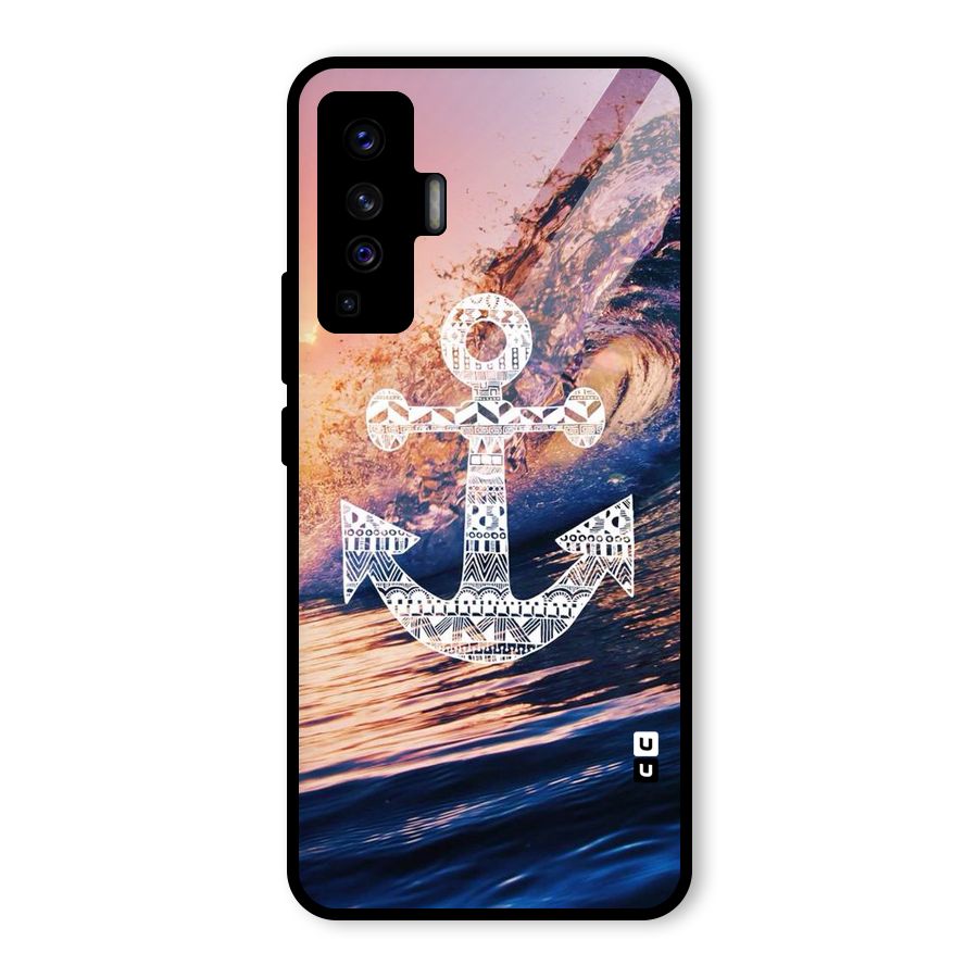 Ocean Anchor Wave Glass Back Case for Vivo X50