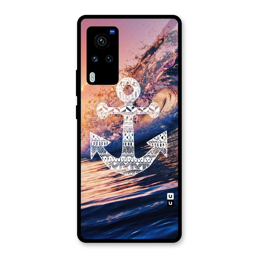 Ocean Anchor Wave Glass Back Case for Vivo X60 Pro