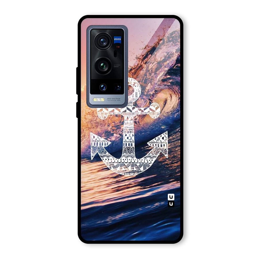 Ocean Anchor Wave Glass Back Case for Vivo X60 Pro Plus