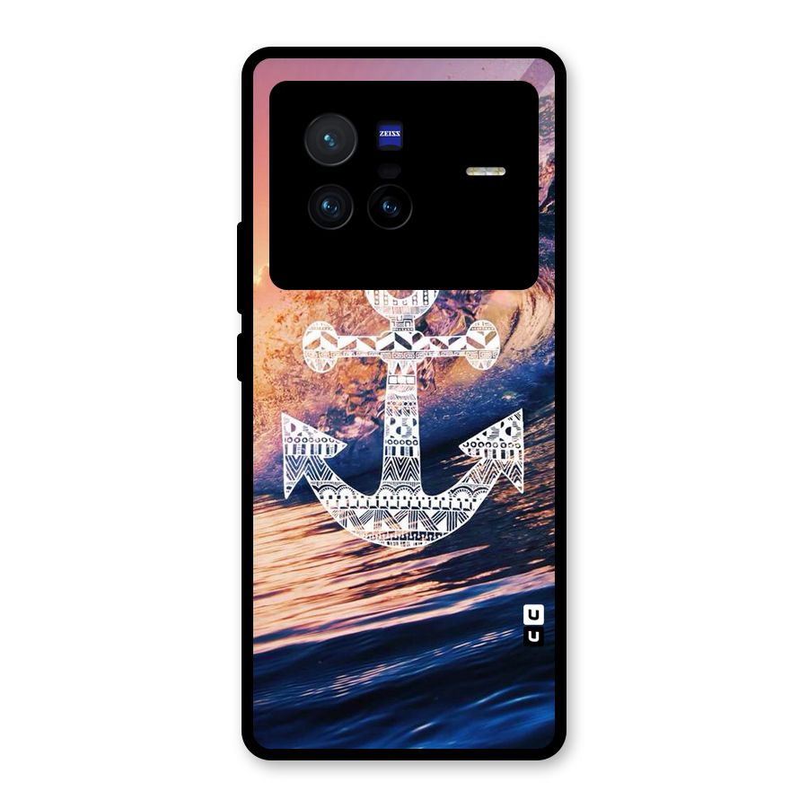 Ocean Anchor Wave Glass Back Case for Vivo X80