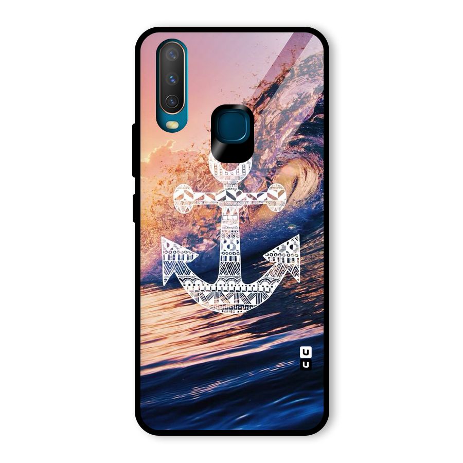 Ocean Anchor Wave Glass Back Case for Vivo Y15