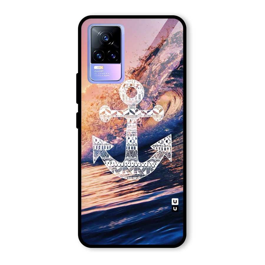 Ocean Anchor Wave Glass Back Case for Vivo Y73