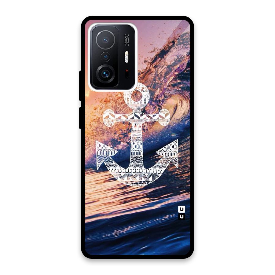 Ocean Anchor Wave Glass Back Case for Xiaomi 11T Pro