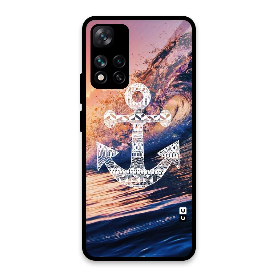 Ocean Anchor Wave Glass Back Case for Xiaomi 11i HyperCharge 5G