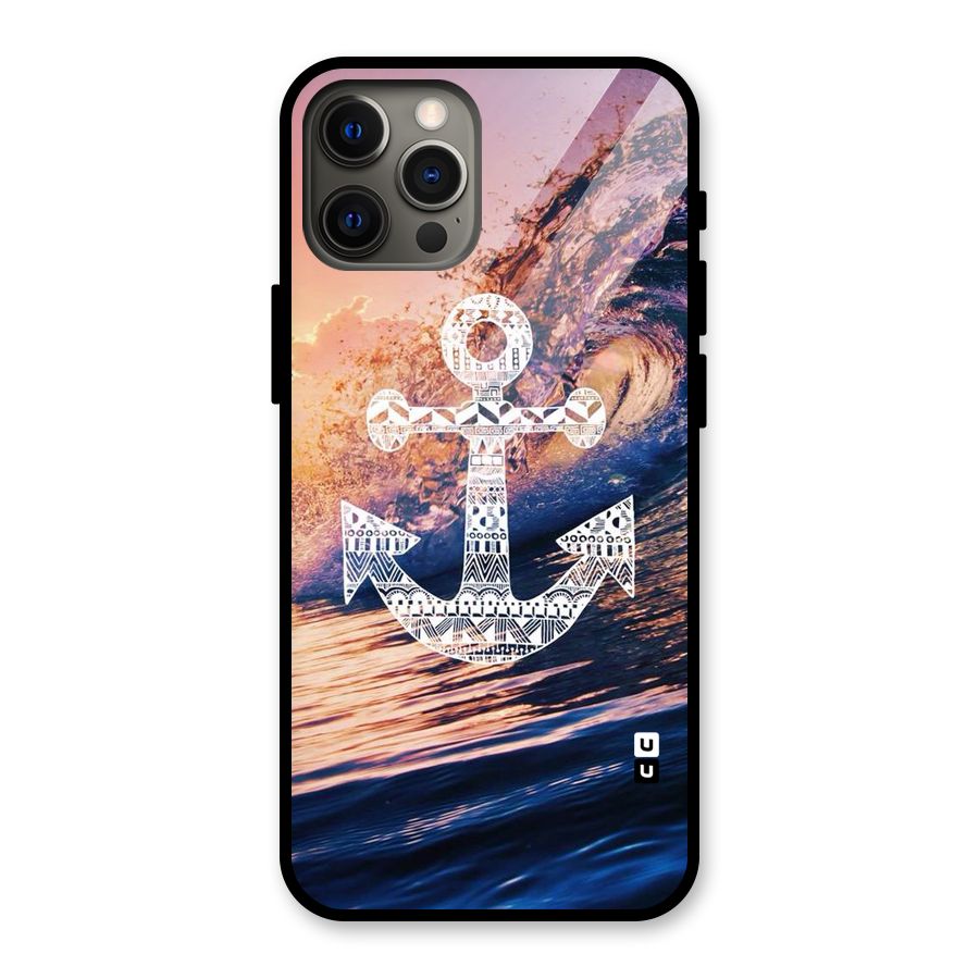 Ocean Anchor Wave Glass Back Case for iPhone 12 Pro Max