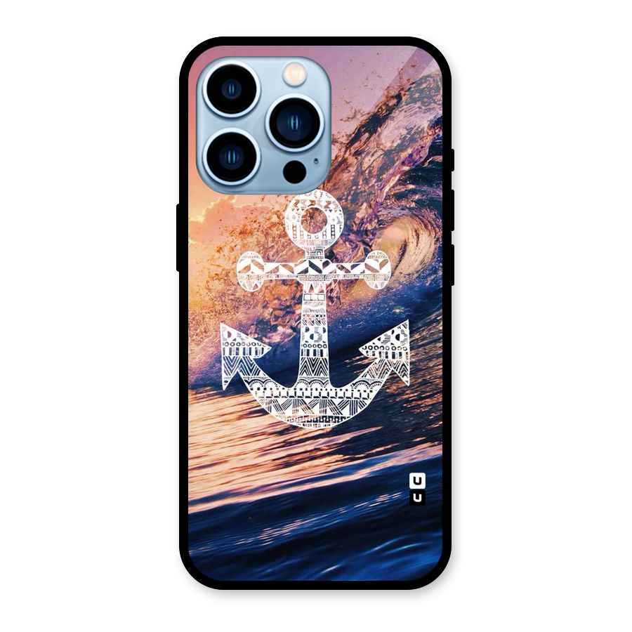 Ocean Anchor Wave Glass Back Case for iPhone 13 Pro