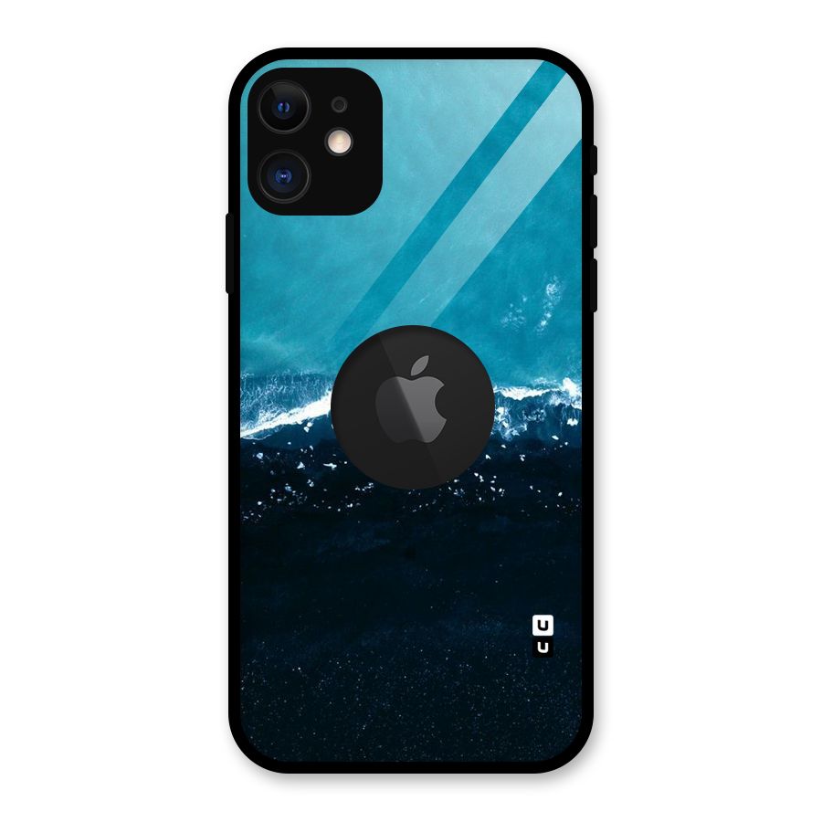 Ocean Blues Glass Back Case for iPhone 11 Logo Cut