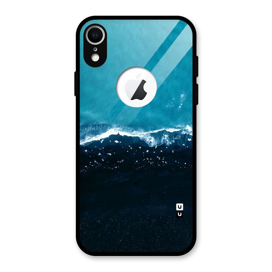 Ocean Blues Glass Back Case for iPhone XR Logo Cut
