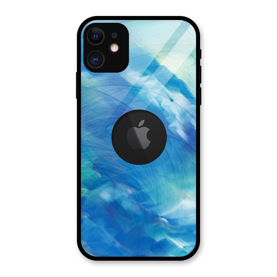Ocean Mist Glass Back Case for iPhone 11 Logo Cut