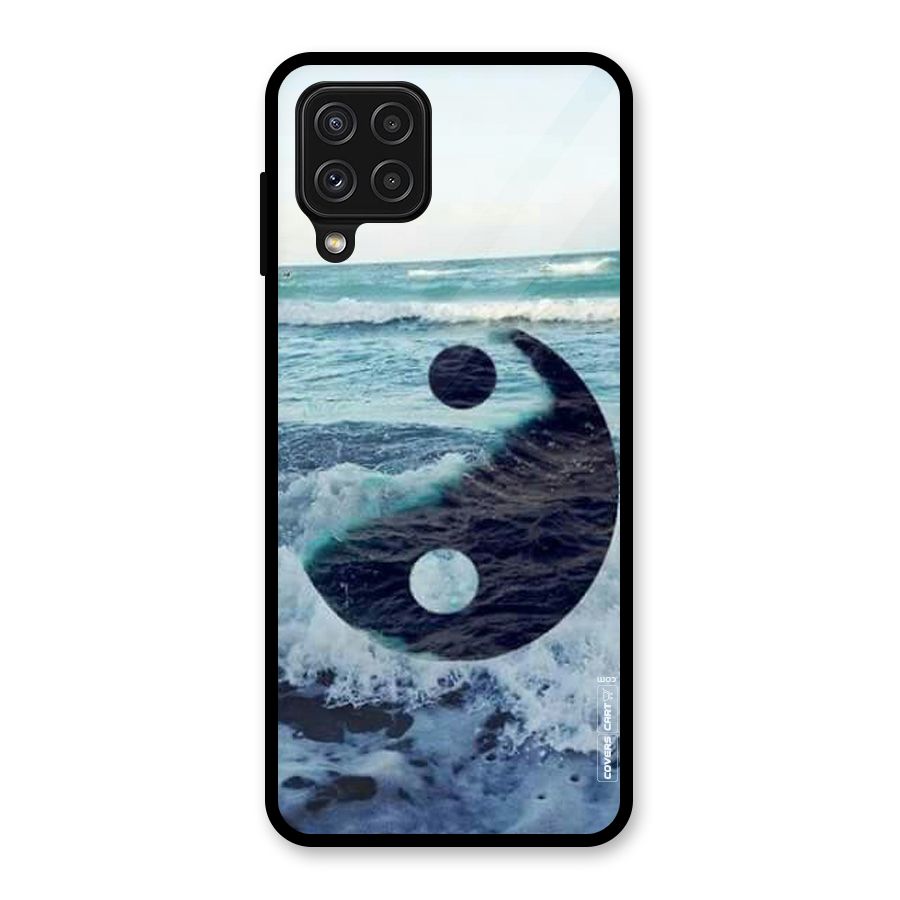 Oceanic Peace Design Glass Back Case for Galaxy A22 4G